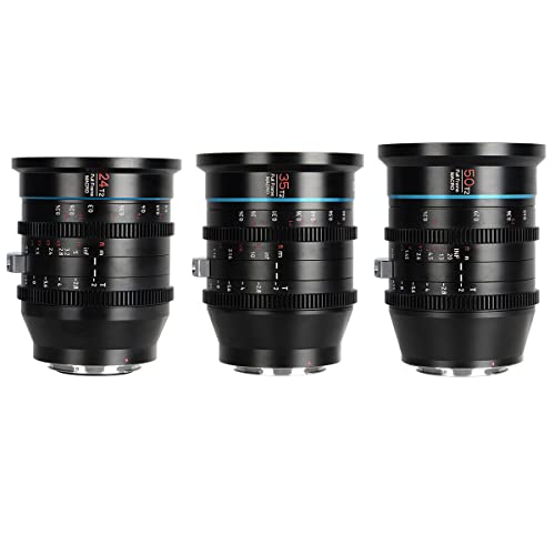 SIRUI Jupiter Macro T2 Vollformat Cine Prime Objektiv Set (24mm, 35mm und 50mm Cinema Objektiv Set), für PL-Mount-Kameras, Kompatibel mit Alexa Mini LF, Alexa Mini, Alexa LF von SIRUI