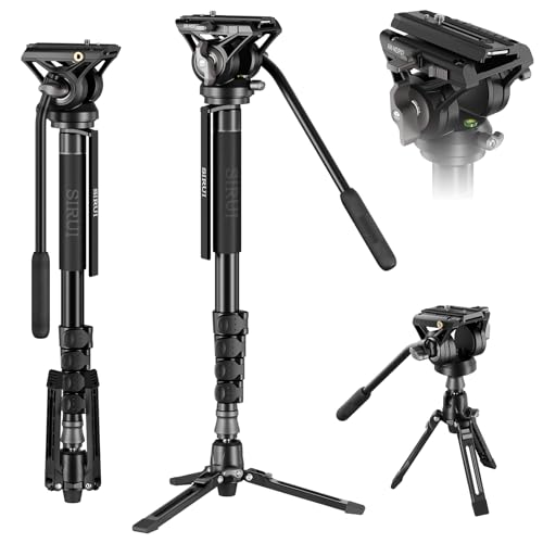 SIRUI Kamera Einbeinstativ mit Füßen, 188cm Aluminium Reisestativ mit Stativbasis, Leichtes Tragbares Video Monopod mit Pan-Tilt Fluidkopf für DSLR, Max. Belastung 8kg, AM-MDP02 SIRUI Kamera Einbeinstativ mit Füßen, 188cm Aluminium Reisestativ mit Stativbasis, Leichtes Tragbares Video Monopod mit Pan-Tilt Fluidkopf für DSLR, Max. Belastung 8kg, AM-MDP02 von SIRUI