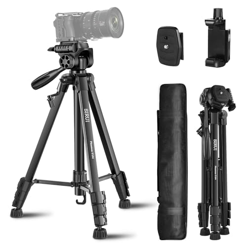 SIRUI Kamera Stativ 154cm, Aluminium Camera Tripod mit Telefonklemme Dreibein-Stative Fotostativ für Kamera Smartphone DSLR Camcorder, maximale Belastung 5kg SIRUI Kamera Stativ 154cm, Aluminium Camera Tripod mit Telefonklemme Dreibein-Stative Fotostativ für Kamera Smartphone DSLR Camcorder, maximale Belastung 5kg von SIRUI