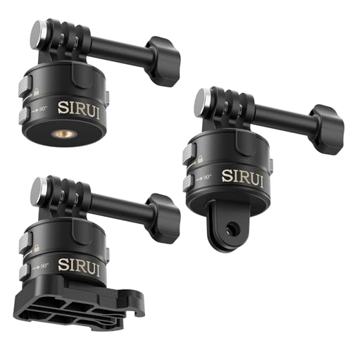 SIRUI Magnetische Actioncam-Halterung für Actioncams|Schnellwechsel-System 90°drehbare Halterung mit Fixierfinger,1/4"-Gewinde & Helmhalterung|Für DJI Osmo, AKASO|Für Vlogs,Abenteuer(AM-AC01) von SIRUI