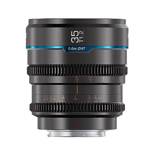 SIRUI Night Walker 35mm T1.2 Cine Objektiv Objektive Lens Lenses, große Blende, manueller Fokus (Modell MS35E-G, (E-Mount, Metallgrau) von SIRUI