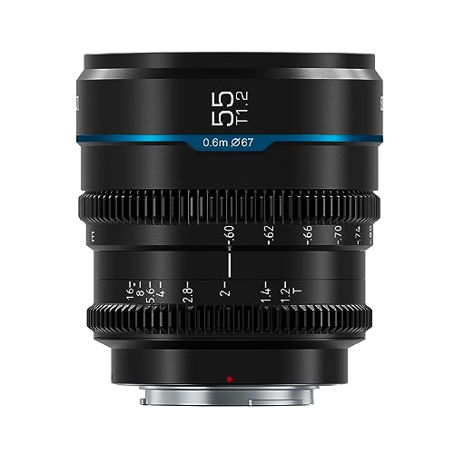 SIRUI Night Walker 55mm Cine-Objektiv mit Manuellem Fokus, T1.2-Objektiv mit großer Blende und S35 Frame Prime Lens für M4/3 Montieren für BMPCC4K, GH5II,GH6, Z Cam (MS55M-B, MFT Montieren, Schwarz) von SIRUI
