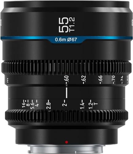 SIRUI Night Walker 55mm Cine-Objektiv mit Manuellem Fokus, T1.2-Objektiv mit großer Blende und S35 Frame Prime Lens für L Montieren Cameras, für Sigma FP, S5/S5II/S5IIX, (MS55L-B, Schwarz) von SIRUI