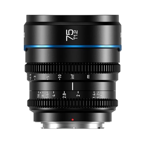 SIRUI Night Walker 75mm Cine-Objektiv mit Manuellem Fokus, Gran Apertura T1.2 Con Marco S35 für M4/3 Montieren Cameras, für BMPCC4K, GH5II,GH6, Z Cam (MS75M-B, MFT Montieren, Schwarz) von Sirui