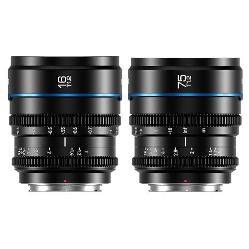 SIRUI Night Walker Cine-Objektiv mit Manuellem Fokus Set, 16mm, 75mm, T1.2-Objektiv mit großer Blende und S35 Frame Prime Lens für M4/3 für BMPCC4K, GH5II, GH6, Z Cam (MFT Montieren, Schwarz) SIRUI Night Walker Cine-Objektiv mit Manuellem Fokus Set, 16mm, 75mm, T1.2-Objektiv mit großer Blende und S35 Frame Prime Lens für M4/3 für BMPCC4K, GH5II, GH6, Z Cam (MFT Montieren, Schwarz) von SIRUI