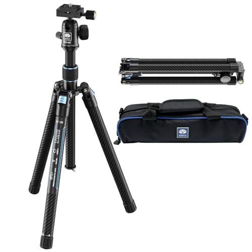 SIRUI Carbon Stative Kamera mit BG40 360 °Kugelkopf, Höhe 152cm,900g Leichtes Reisestativ mit Schnellwechselplatte für DSLR Camcorder,Max.Traglast 10kg,Traveler X-III von SIRUI