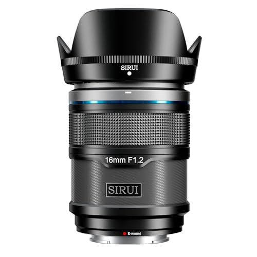 SIRUI Sniper 16mm Autofokus Objektiv, F1.2 Weitwinkel APS-C Kameraobjektiv, E Mount Objektiv für A6400, A6700, ZV-E10, FX3/30 (E Mount, Black) von SIRUI
