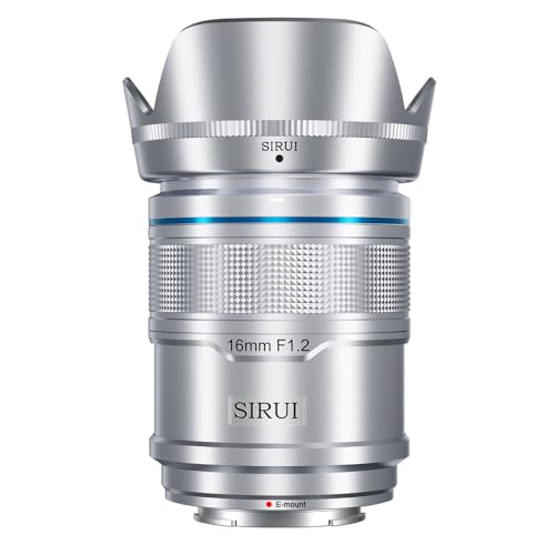 SIRUI Sniper 16mm Autofokus Objektiv, F1.2 Weitwinkel APS-C Kameraobjektiv, E Mount Objektiv für A6400, A6700, ZV-E10, FX3/30(E-Mount, Silver) von Sirui