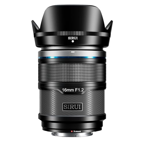 SIRUI Sniper 16mm Autofokus Objektiv, F1.2 Weitwinkel APS-C Kameraobjektiv, X Mount Objektiv für X-H2s, X-T5, X-M5,X-S20 (X Mount, Black) von Sirui