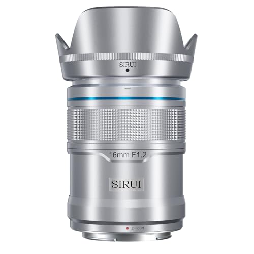 SIRUI Sniper 16mm Autofokus Objektiv, F1.2 Weitwinkel APS-C Kameraobjektiv, Z Mount Objektiv für Zfc, Z6, Z50, Z9 (Z Mount, Silver) von SIRUI
