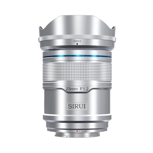 SIRUI Sniper 23 mm Autofokus-Objektiv, F1.2 Weitwinkel-APS-C Kameraobjektiv für A5 A6 A7 FX A9 ZV-E Serie (E-Mount, Silber) von SIRUI