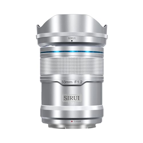 SIRUI Sniper 33 mm Autofokus-Objektiv, F1.2 Weitwinkel-APS-C-Kameraobjektiv (Z-Mount, silberfarben) von SIRUI