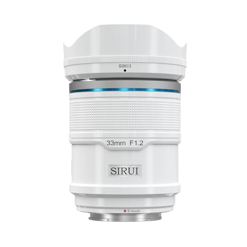 SIRUI Sniper 33mm Autofokus Objektiv, F1.2 Weitwinkel APS-C Kameraobjektiv, E Mount Objektiv für A6400, A6700, ZV-E10, FX3/30 (E Mount, White) von Sirui