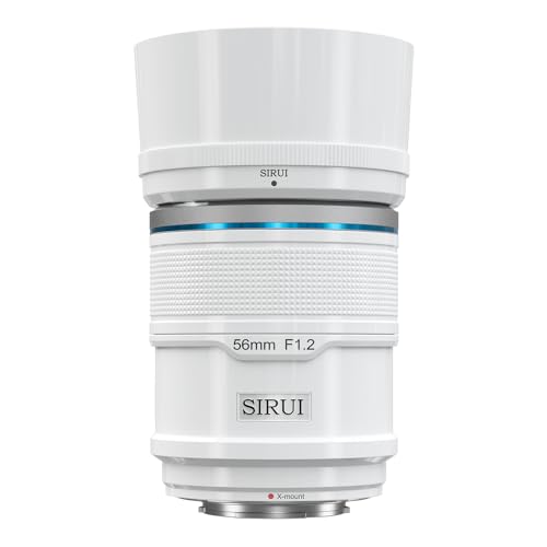 SIRUI Sniper 56mm Autofokus Objektiv, F1.2 Weitwinkel APS-C Kameraobjektiv,X Mount Objektiv für X-H2s, X-T5, X-M5,X-S20 (X Mount, White) von Sirui