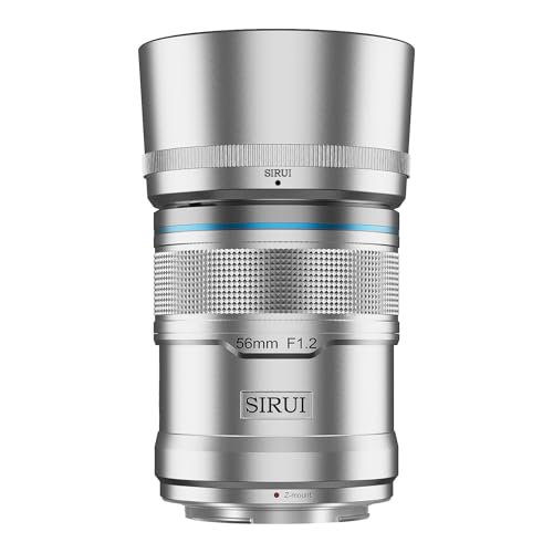 SIRUI Sniper 56mm Autofokus Objektiv, F1.2 Weitwinkel APS-C Kameraobjektiv, Z Mount Objektiv für Zfc, Z6, Z50, Z9 (Z Mount, Silvery) von SIRUI