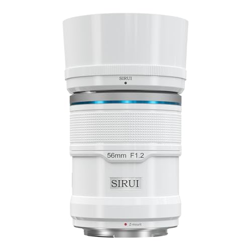 SIRUI Sniper 56mm Autofokus Objektiv, F1.2 Weitwinkel APS-C Kameraobjektiv, Z Mount Objektiv für Zfc, Z6, Z50, Z9 (Z Mount, White) von SIRUI