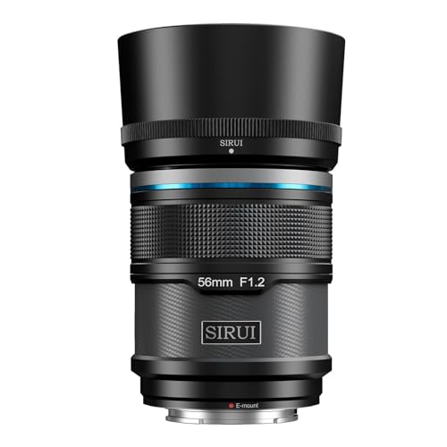 SIRUI Sniper 56mm Autofokus Objektiv, F1.2 Weitwinkel APS-C Kameraobjektiv, E Mount Objektiv für A6400, A6700, ZV-E10, FX3/30 (E Mount, Black) von SIRUI