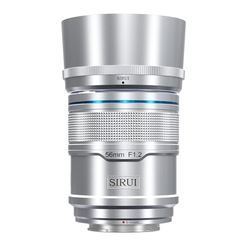 SIRUI Sniper 56mm Autofokus Objektiv, F1.2 Weitwinkel APS-C Kameraobjektiv, E Mount Objektiv für A6400, A6700, ZV-E10, FX3/30 (E Mount, Silvery) von Sirui