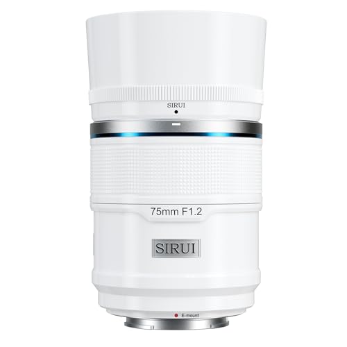 SIRUI Sniper 75mm Autofokus Objektiv F1.2 APS-C Telephoto Objektiv für A5 A6 A7 FX A9 ZV-E Series Camera (E Mount, White) von Sirui