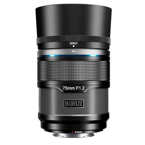 SIRUI Sniper 75mm APS-C Autofokus F1.2 Telephoto Camera Objektiv für X-T4, X-T5, X-H1, X-H2/H2S, X-T3, X-T30, X-S10 (X-Mount, Black) von SIRUI