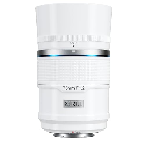 SIRUI Sniper 75mm Autofokus Objektiv, F1.2 Telephoto APS-C Camera Objektiv für X-T4, X-T5, X-H1, X-H2/H2S, X-T3, X-T30, X-S10 (X Mount, White) von SIRUI