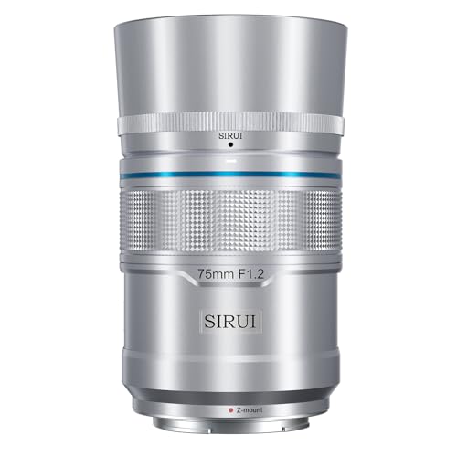 SIRUI Sniper 75mm Autofokus Objektiv, F1.2 Weitwinkel APS-C Kameraobjektiv, Z Mount Objektiv für Zfc, Z6, Z50, Z9 (Z Mount, Silver) von SIRUI