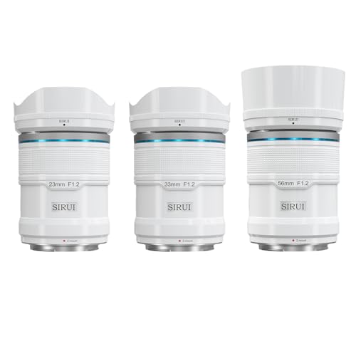 SIRUI Sniper F1.2 Autofokus-Objektiv-Set, 23mm, 33mm, 56mm, Weitwinkel APS-C Kameraobjektiv, Z Mount Objektiv für Zfc, Z6, Z50, Z9(AS-3S-ZW, Z Mount, White) von SIRUI