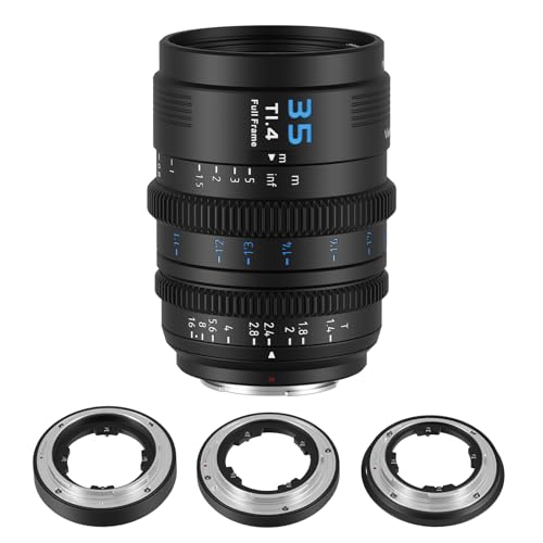 SIRUI VP-1 Vision Prime 1 T1.4 Vollformat-Cine-Objektiv, 35-mm-Cinema-Objektiv mit manuellem Fokus und vorinstalliertem E-Mount, austauschbare RF/Z/L-Mounts (Schwarz) von SIRUI