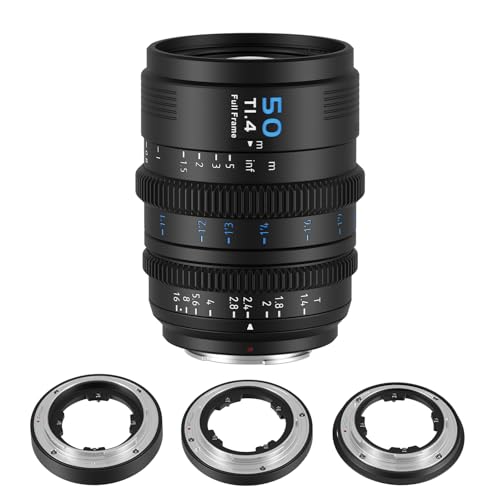 SIRUI VP-1 Vision Prime 1 T1.4 Vollformat-Cine-Objektiv, 50-mm-Cinema-Objektiv mit manuellem Fokus und vorinstalliertem E-Mount, austauschbare RF/Z/L-Mounts (Schwarz) von SIRUI