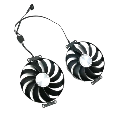 Lüfter Grafikkarte ASUS Dual GeForce RTX 4070 OC, RTX 4070 SUPER OC, RTX4070 Ti SUPER OC | T129215BU Kühlkörper Ventilator (Set, 2x Lüfter) von SISS