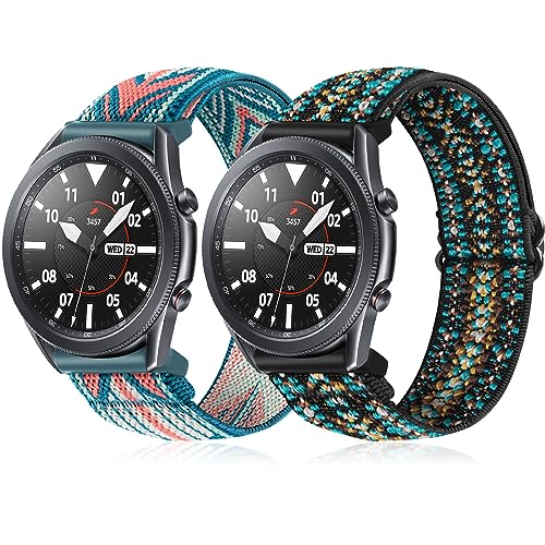 SITAFU 22mm Armband für Samsung Galaxy Watch 46MM/Watch 3 45MM/Gear S3 Classic/Frontier,Elastisches Nylon Verstellbar Dehnbar Ersatzband für Huawei Watch 46mm/GT 2/GT 3 46mm/GT2 e/GT2 Pro Uhrenarmband von SITAFU