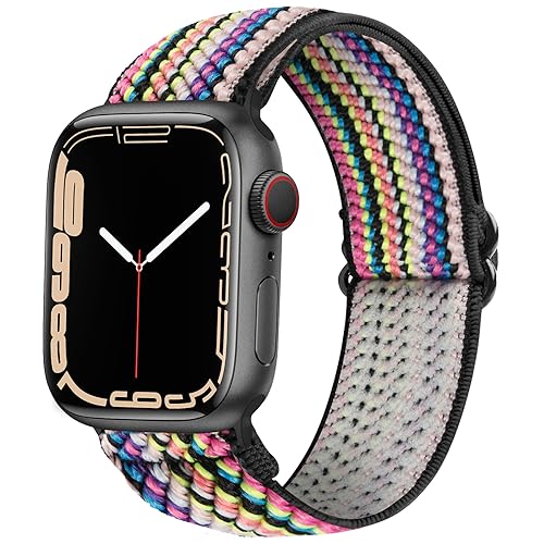 SITAFU Armband Kompatibel mit Apple Watch Armband 38mm 40mm 41mm für Damen Herren,Nylon Elastisches Verstellbares Geflochten Ersatzarmband für iWatch Series 7 6 5 4 3 2 1 SE von SITAFU