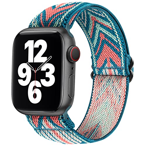 SITAFU Armband Kompatibel mit Apple Watch Armband 42mm 44mm 45mm ür Damen Herren,Nylon Elastisches Verstellbares Geflochten Ersatzarmband für iWatch Series 7 6 5 4 3 2 1 SE von SITAFU