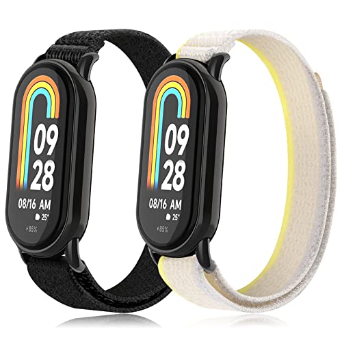 SITAFU Armband Kompatibel mit Xiaomi Mi Band 8 Uhrenarmband Damen Herren, Nylon Verstellbar Sport Ersatzband für Xiaomi Mi Band 8 von SITAFU