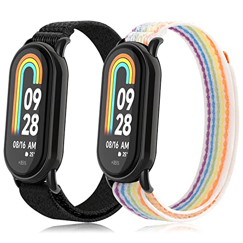 SITAFU Armband Kompatibel mit Xiaomi Mi Band 8 Uhrenarmband Damen Herren, Nylon Verstellbar Sport Ersatzband für Xiaomi Mi Band 8 von SITAFU