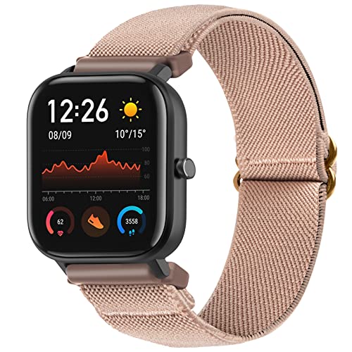 SITAFU Armband für Amazfit GTS/GTS 2/GTS 3,20MM Nylon Elastisches Verstellbares Sportarmband Geflochten Ersatzarmband für Amazfit Bip/GTS 2 mini/GTS 2e/Watch GT2 Classic/GT2 Pro 46mm/GT 2e/GT Sport von SITAFU