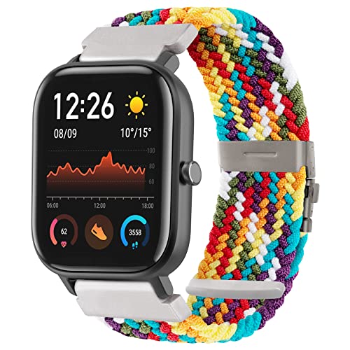 SITAFU Armband für Amazfit GTS/GTS 2/GTS 3/GTS 2 Mini, 20 mm Nylon Elastisches Verstellbar für Amazfit Bip/Amazfit Bip Lite/Amazfit GTR 42 mm/Amazfit GTS 2e von SITAFU