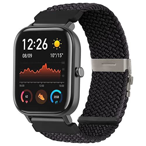 SITAFU Armband für Amazfit GTS/GTS 2/GTS 3/GTS 2 Mini, 20 mm Nylon Elastisches Verstellbar für Amazfit Bip/Amazfit Bip Lite/Amazfit GTR 42 mm/Amazfit GTS 2e von SITAFU