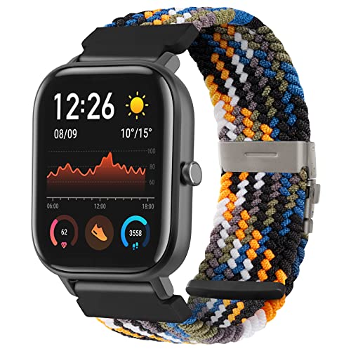 SITAFU Armband für Amazfit GTS/GTS 2/GTS 3/GTS 2 Mini, 20 mm Nylon Elastisches Verstellbar für Amazfit Bip/Amazfit Bip Lite/Amazfit GTR 42 mm/Amazfit GTS 2e von SITAFU