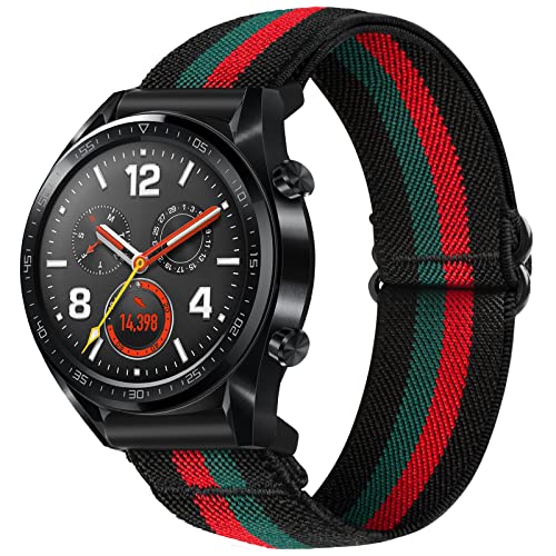 SITAFU Armband für Huawei Watch GT 2/GT 3 46mm,22MM Nylon Elastisches Verstellbares Sportarmband Geflochten Ersatzarmband für Huawei Watch GT 46MM/GT2 Classic/GT2 Pro 46mm/GT 2e/GT Sport von SITAFU