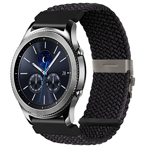 SITAFU Nylon Armband für Samsung Galaxy Watch 3 45mm,22MM Elastisches Verstellbares Geflochtenes Solo Loop Ersatzarmband für Samsung Galaxy Watch 46mm/Watch Gear S3 Classic/Frontier/Huawei GT 2 von SITAFU