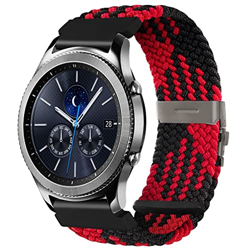 SITAFU Nylon Armband für Samsung Galaxy Watch 3 45mm,22MM Elastisches Verstellbares Geflochtenes Solo Loop Ersatzarmband für Samsung Galaxy Watch 46mm/Watch Gear S3 Classic/Frontier/Huawei GT 2 von SITAFU