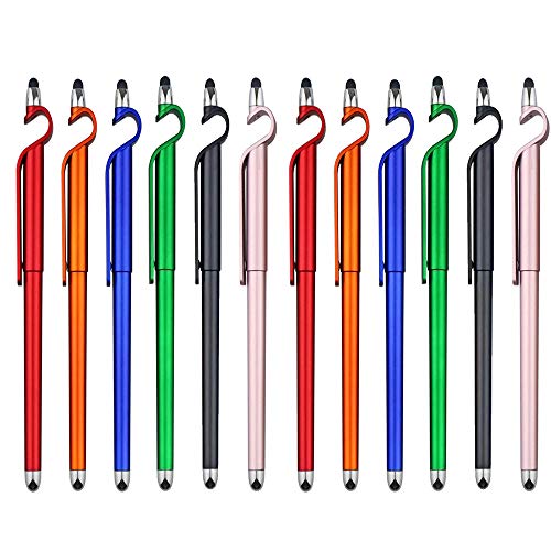 Stylus Pen, SITAKE 12 STK. Multifunktionaler 3-in-1-Telefonhalter + kapazitiver Stylus + Kugelschreiber, Smartphone Tablet Touchscreen Handy Stift Touch Pen Eingabestift Stift für (Stil 2) von SITAKE