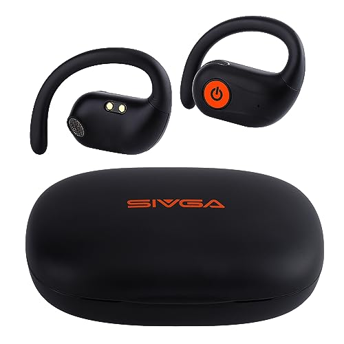 SIVGA SO1 Open Ear Kopfhörer, Bluetooth 5.3 Kabellose Ohrhörer für Sport mit Digital Display Ladecase (Schwarz) von SIVGA