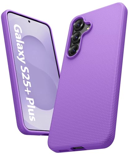 SIXBOX Hülle für Samsung Galaxy S25+Plus, [Unterstützung für Wireless Charging] Anti-Rutsch Textur Weiche Silikon Handyhülle,+Plusdünne und Stoßfest für Samsung S25+Plus 5G 2025, Dunkel Violett von SIXBOX