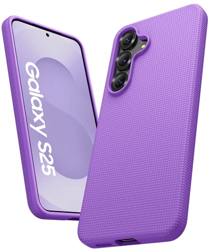 SIXBOX Hülle für Samsung Galaxy S25, [Unterstützung für Wireless Charging] Anti-Rutsch Textur Weiche Silikon Handyhülle,dünne und Stoßfest für Samsung S25 5G 2025, Dunkel Violett von SIXBOX