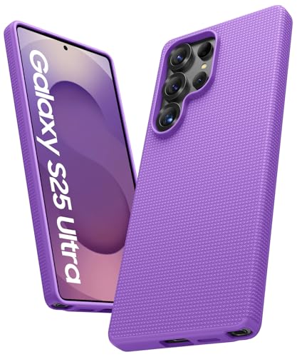 SIXBOX Hülle für Samsung Galaxy S25 Ultra, [Unterstützung für Wireless Charging] Anti-Rutsch Textur Weiche Silikon Handyhülle, Ultradünne und Stoßfest für Samsung S25 Ultra 5G 2025, Dunkel Violett von SIXBOX