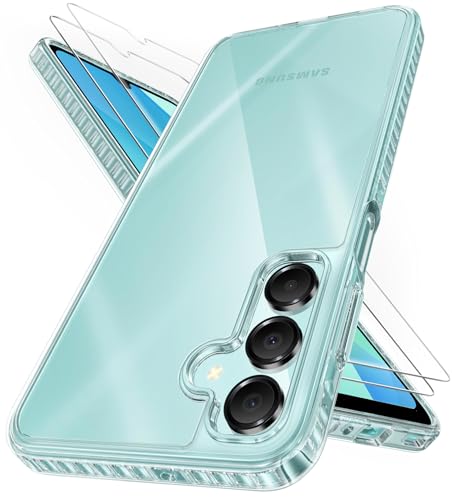 SIXBOX für Samsung Galaxy A16 5g Hülle mit 2X HD Displayschutzfolie, [Nicht Vergilben] Militärischer Fallschutz,Dünne fit, Langlebig Robuste Silikon Stoßfest Schutzhülle für Galaxy A16 5G, Klar von SIXBOX