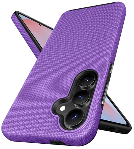 SIXBOX Dünn Hülle für Samsung Galaxy S24 FE [Unterstützung Wireless Charging] Doppellagiger Schutz, Anti-Rutsch Textur Weiche Robustes Silikon Slim Case for Samsung S24 FE 5G 2024, Violett von SIXBOX