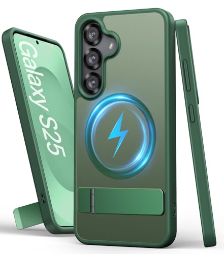 SIXBOX für Samsung Galaxy S25 Hülle, Kompatibel mit MagSafe & Eingebauter Ständer, Militärischer Schutz Dünn Stoßfeste Handyhülle, Robuste Magnetisch Case für Samsung S25 6.2", Grün SIXBOX für Samsung Galaxy S25 Hülle, Kompatibel mit MagSafe & Eingebauter Ständer, Militärischer Schutz Dünn Stoßfeste Handyhülle, Robuste Magnetisch Case für Samsung S25 6.2", Grün von SIXBOX